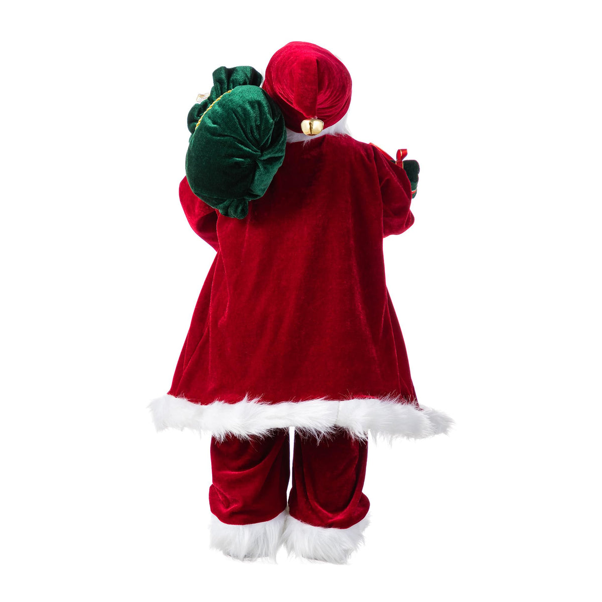 Blue Velvet Santa Figurine, 18 Inch