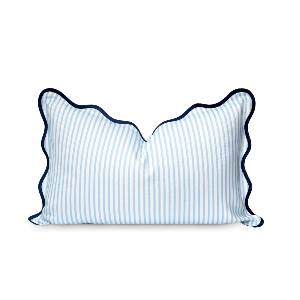 Navy Greek Key Outdoor Lumbar Pillow Cover, 12x20
