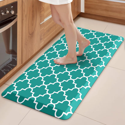 Blue Cushioned Anti-Fatigue Kitchen Mat