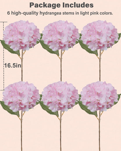 Blue Hydrangea Faux Flowers, 6 Stems