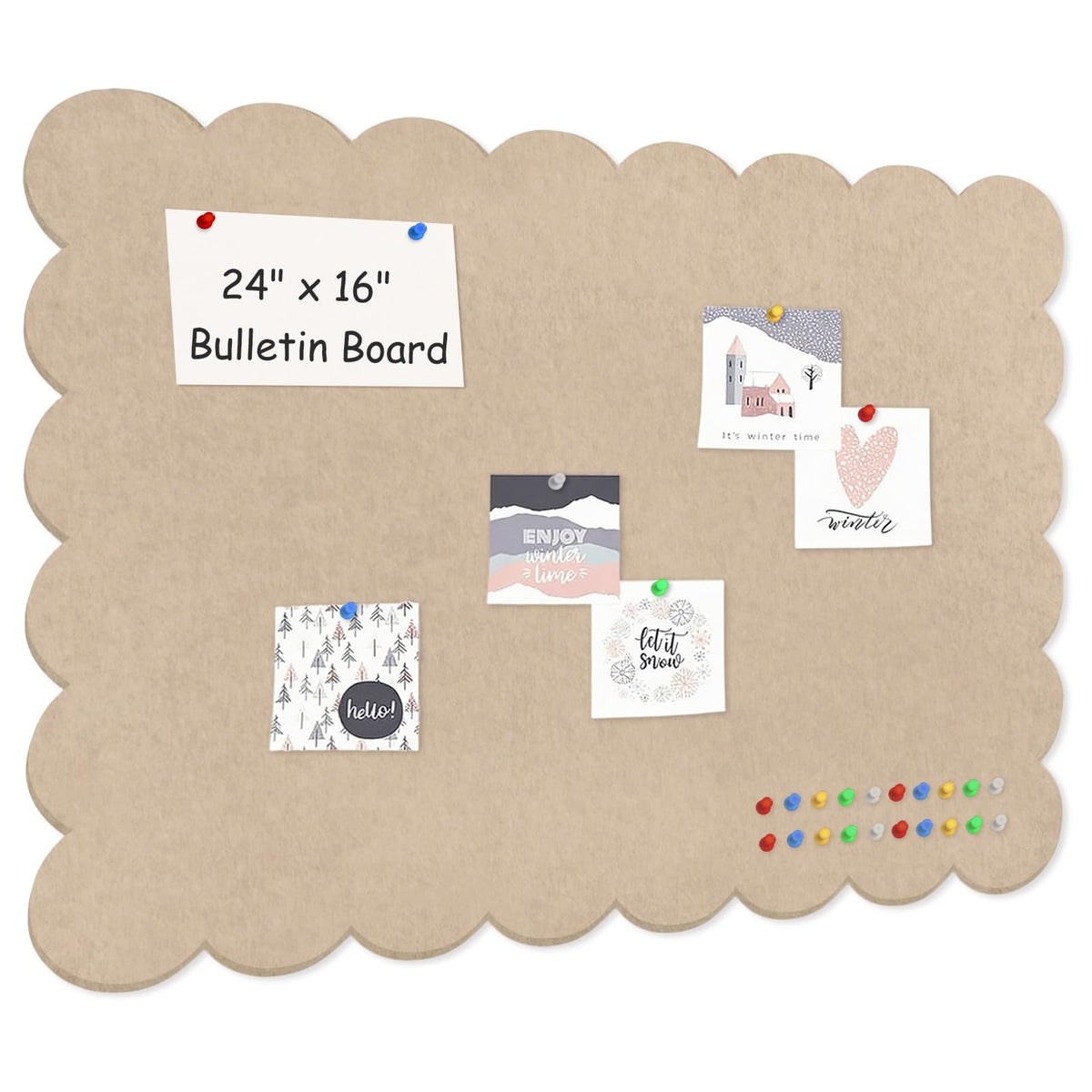 Dark Blue Scalloped Felt Bulletin Board