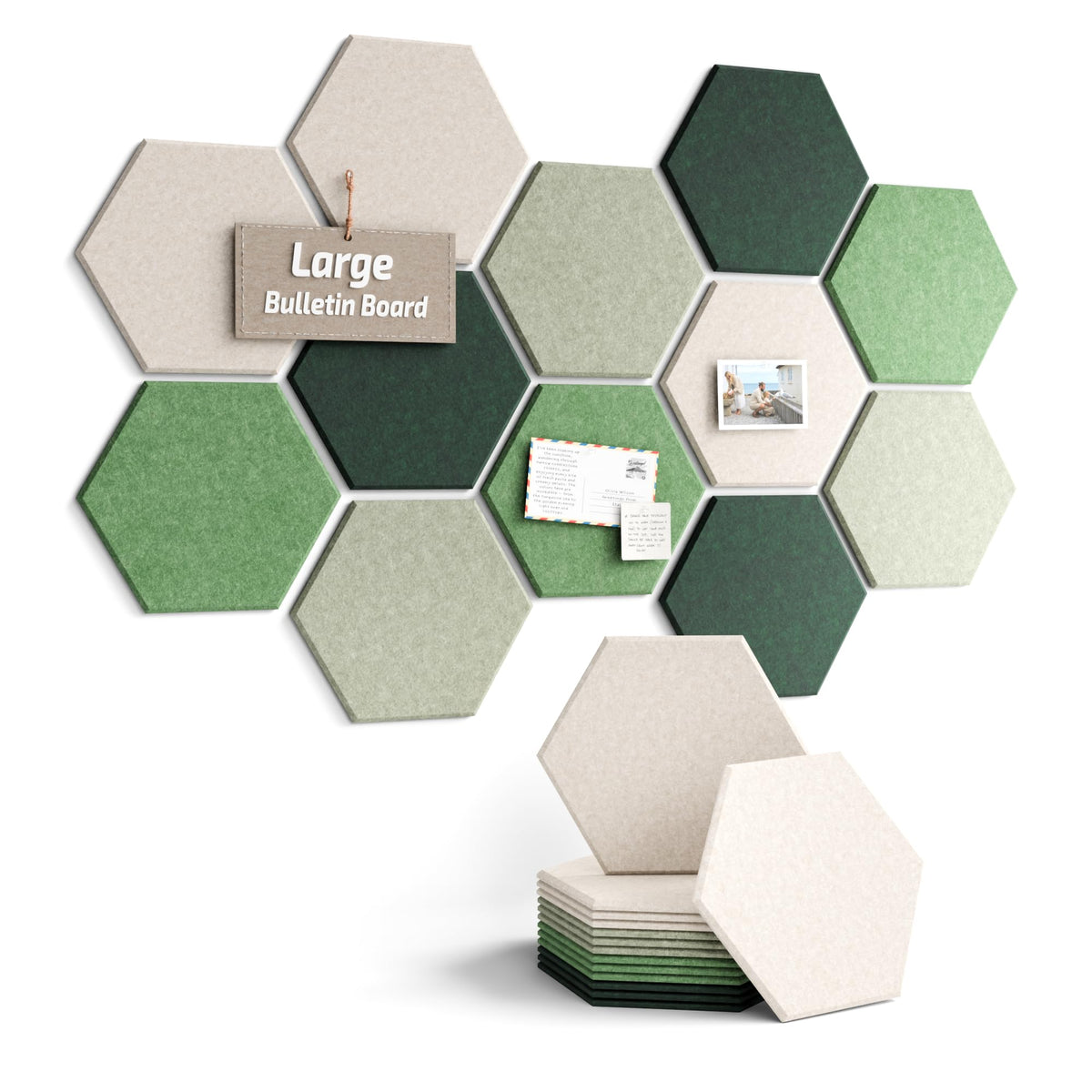 Blue Hexagon Felt Pin Board Tiles, 12 Pack
