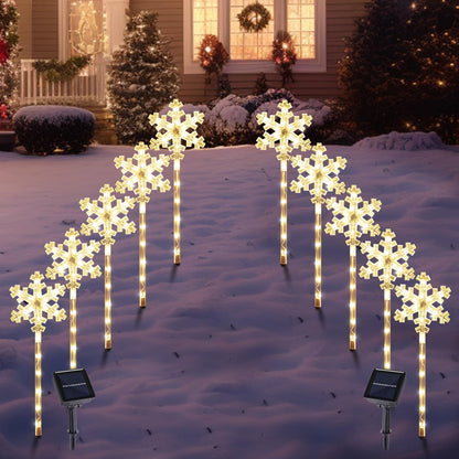 Solar Snowflake Pathway Lights, 10 Pack