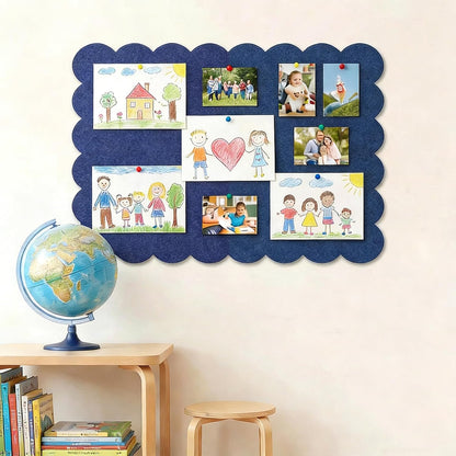 Dark Blue Scalloped Felt Bulletin Board