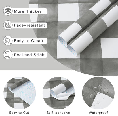 Blue Gingham Peel and Stick Wallpaper