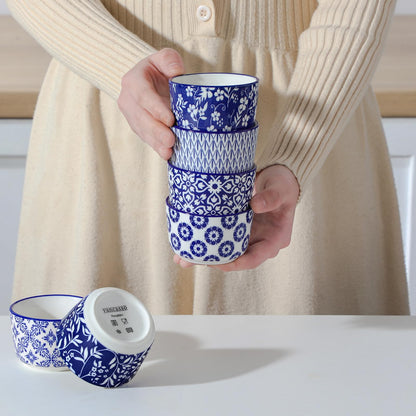 Floral Ceramic Ramekins, Set of 6