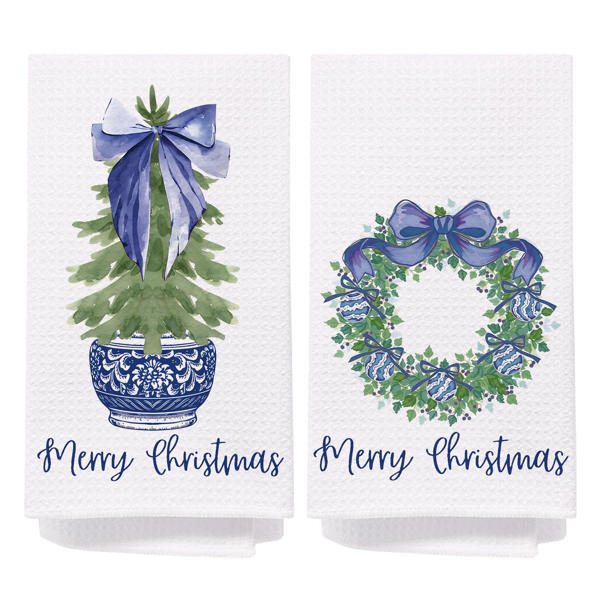 Chinoiserie Christmas Kitchen Hand Towels, 16x24 Inch