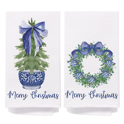 Chinoiserie Christmas Kitchen Hand Towels, 16x24 Inch