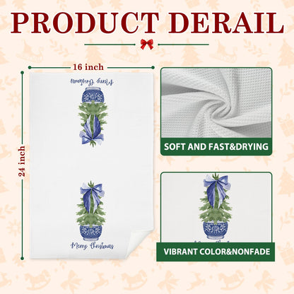 Chinoiserie Christmas Kitchen Hand Towels, 16x24 Inch