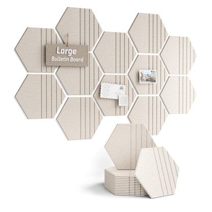 Blue Hexagon Felt Pin Board Tiles, 12 Pack