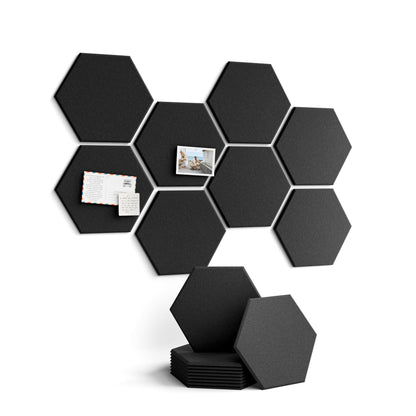 Blue Hexagon Felt Pin Board Tiles, 12 Pack