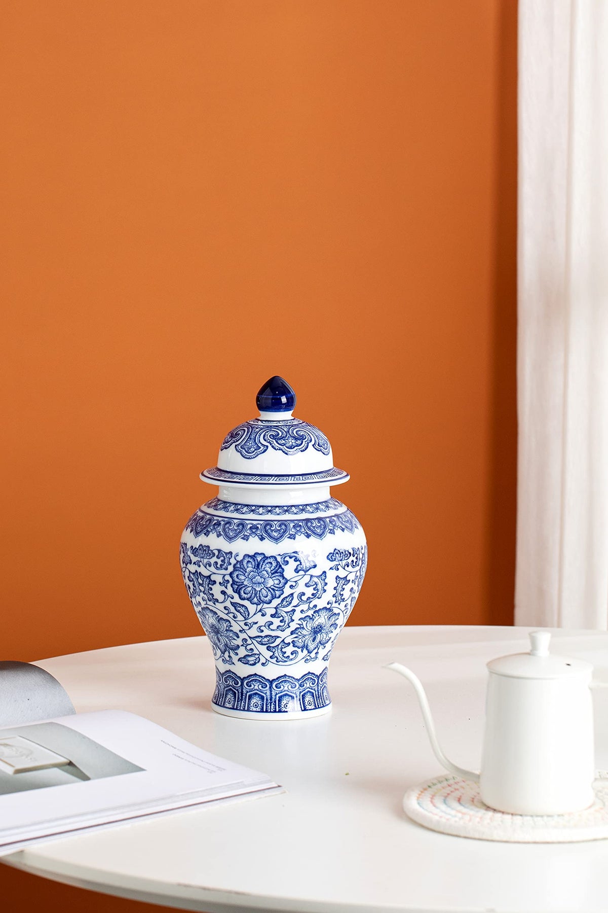Blue and White Ginger Jar, 9.8 or 15 Inch