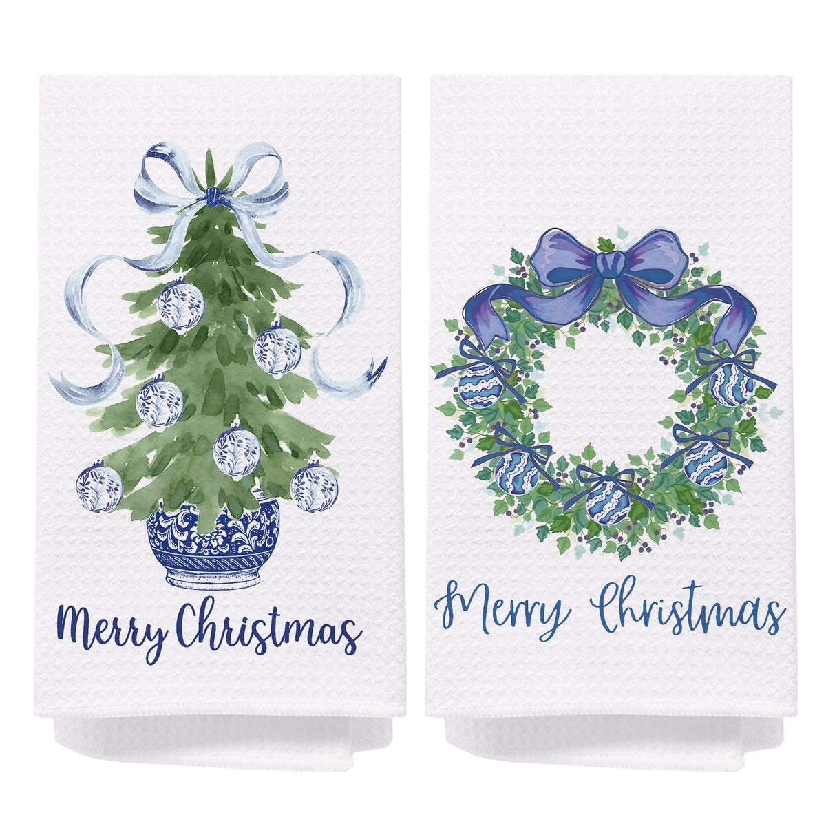 Chinoiserie Christmas Kitchen Hand Towels, 16x24 Inch