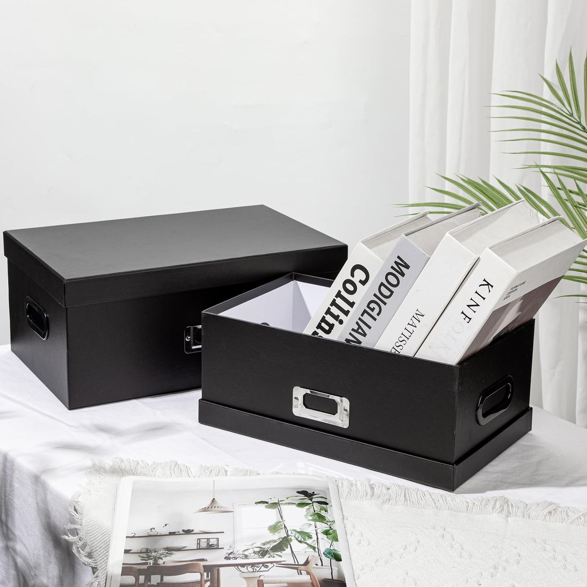 Blue and White Floral Nested Storage Boxes