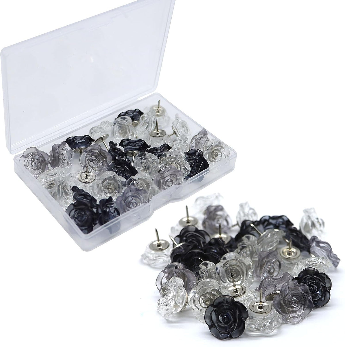 Blue Flower Push Pins, 30 Pack