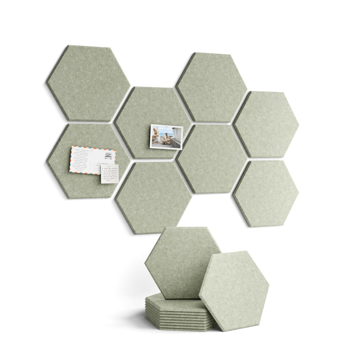 Blue Hexagon Felt Pin Board Tiles, 12 Pack