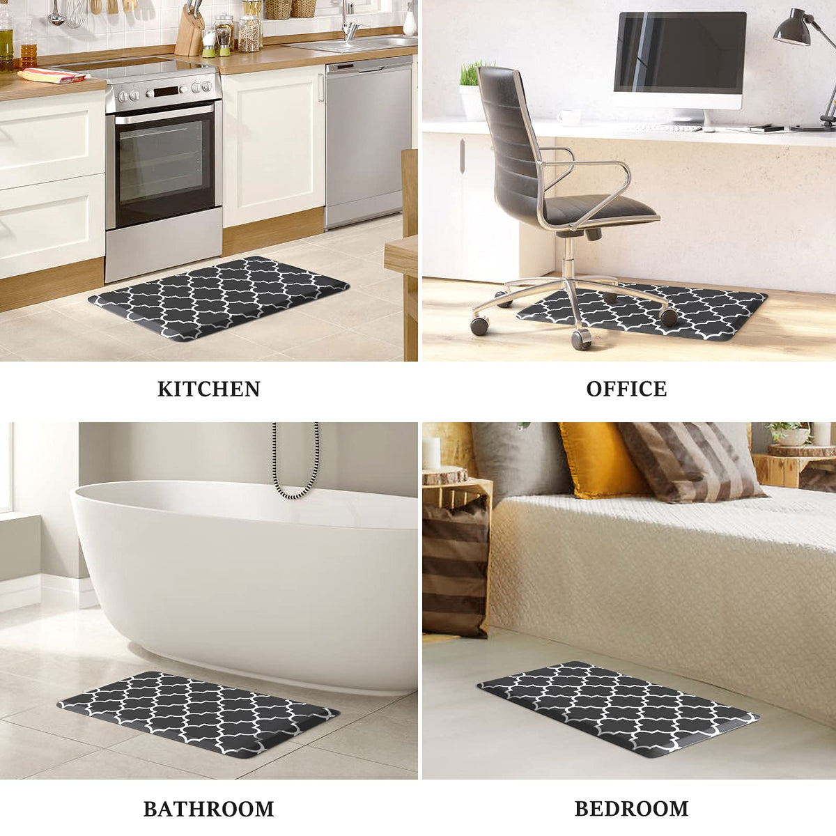 Blue Cushioned Anti-Fatigue Kitchen Mat