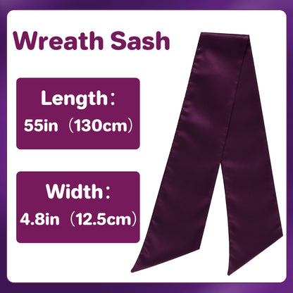 Royal Blue Satin Wreath Sash
