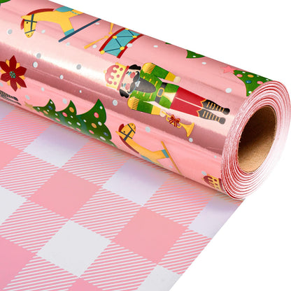 Blue Nutcracker Christmas Wrapping Paper, 32.8 Ft