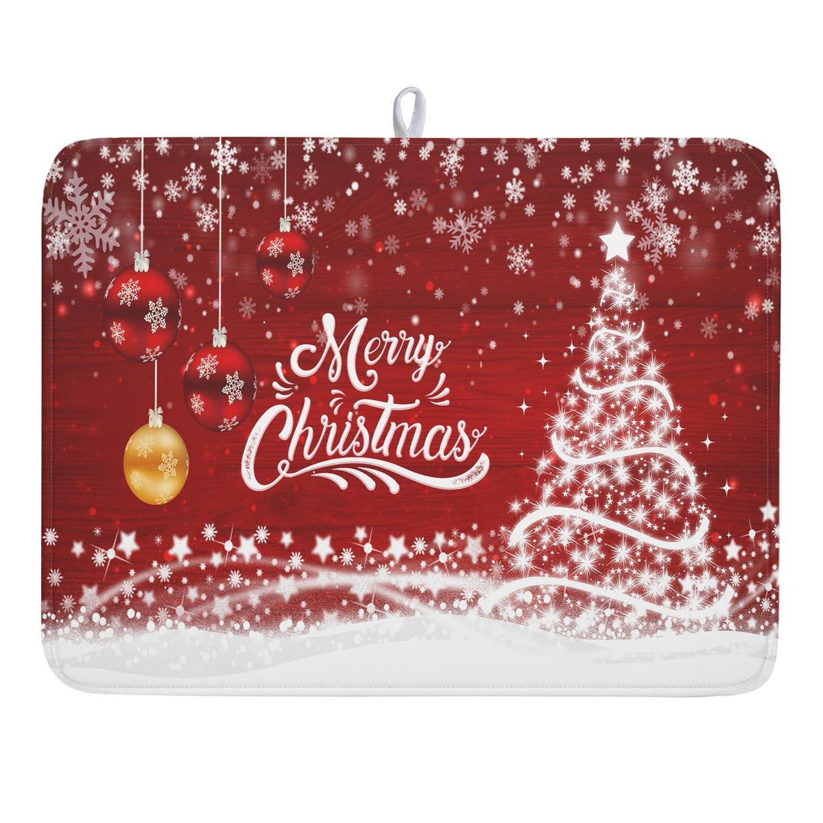 Blue Chinoiserie Floral Dish Drying Mat