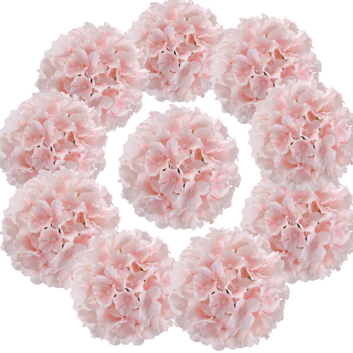 Silk Hydrangea Heads with Stems, Pack of 10