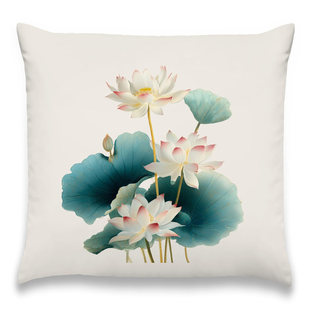 Blue Chinoiserie Bird and Peony Pillow Cover, 18x18