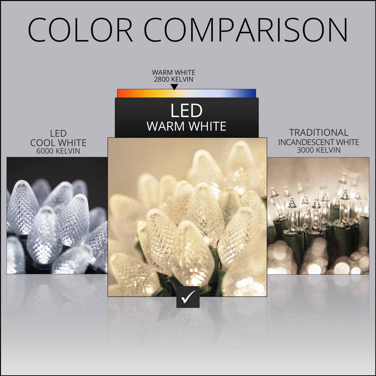 Blue C9 LED Christmas Light Set, 25 Bulbs