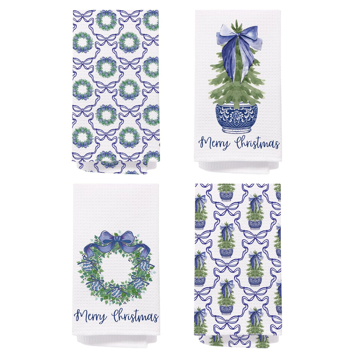 Chinoiserie Christmas Kitchen Hand Towels, 16x24 Inch