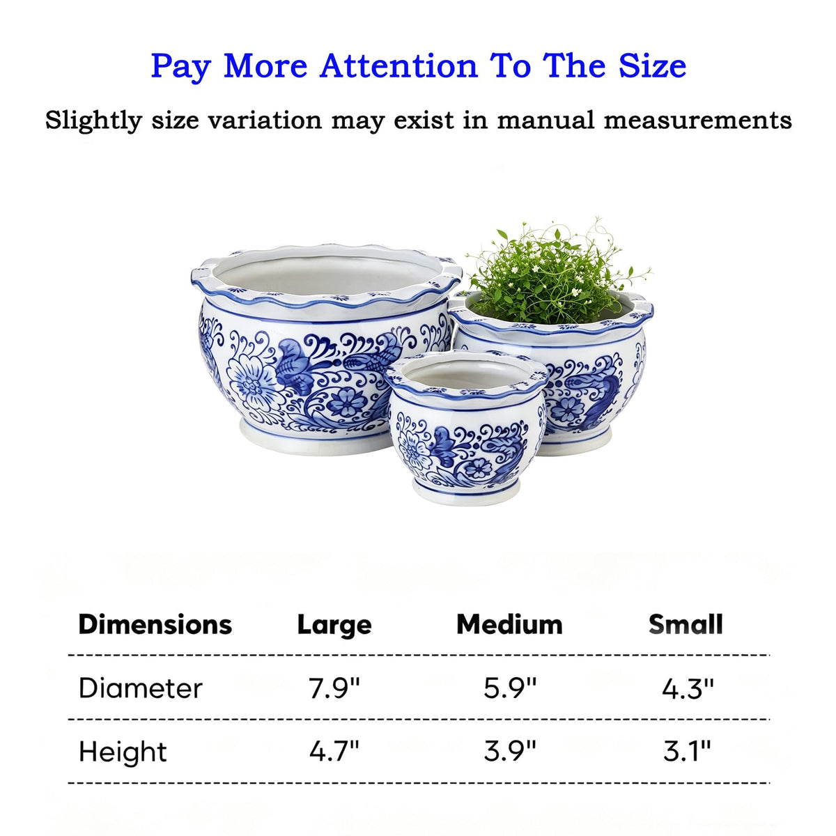 HakkaGirl Blue and White Chinoiserie Planters