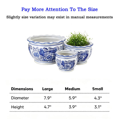 HakkaGirl Blue and White Chinoiserie Planters