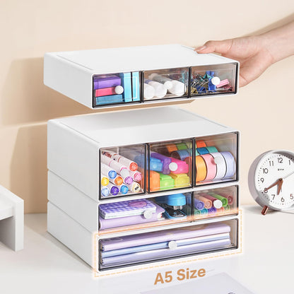 Blue 9-Drawer Desktop Storage Organizer