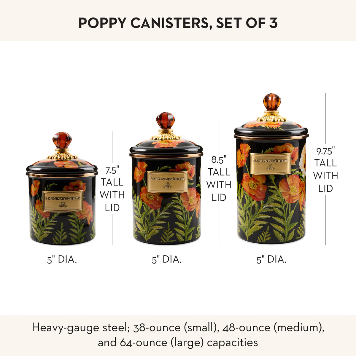 MacKenzie-Childs Enamel Canister Set, Royal Check