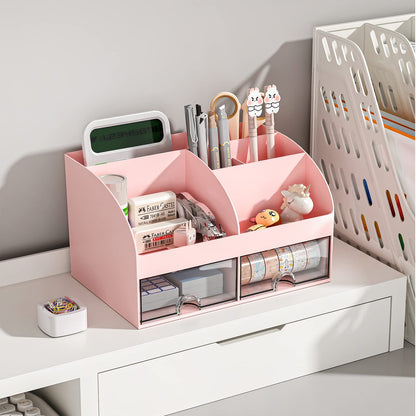 Blue Desk Organizer with 2 Drawers