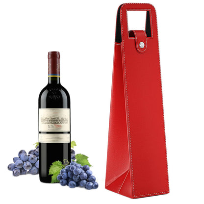 Blue Leather Wine Gift Bag