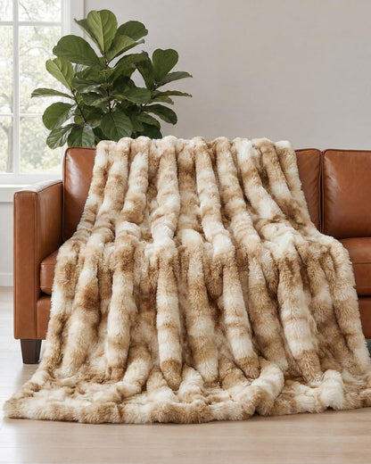 Faux Fur Bubble Throw Blanket, 50 x 60 Inch