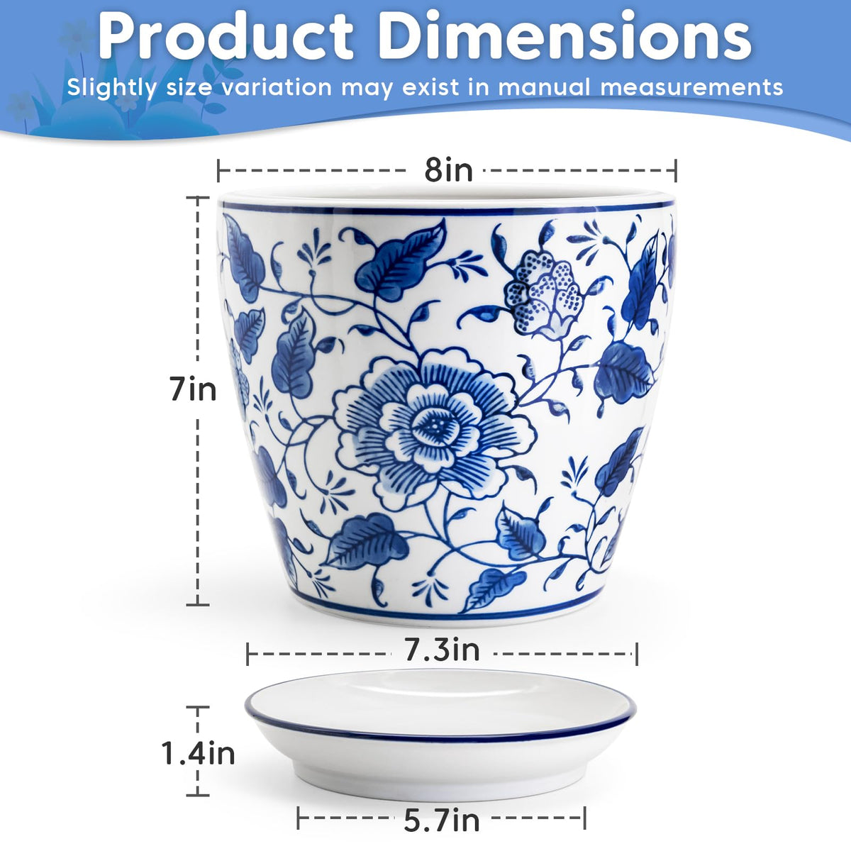 HakkaGirl Blue and White Chinoiserie Planters