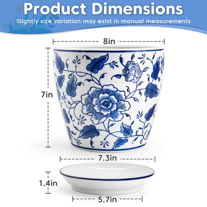 HakkaGirl Blue and White Chinoiserie Planters
