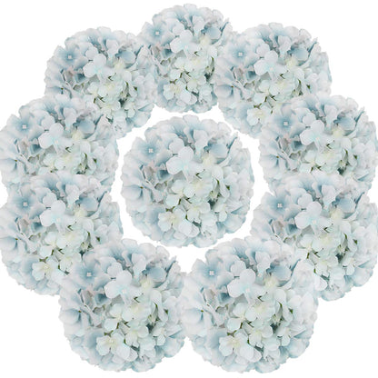 Silk Hydrangea Heads with Stems, Pack of 10