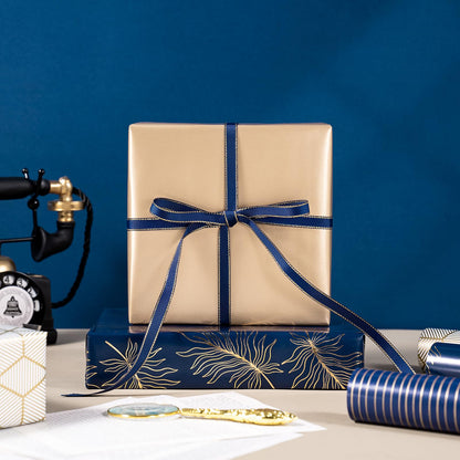 Christmas Wrapping Paper Rolls, Blue and Silver, 4 Rolls