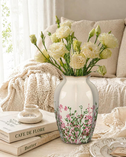 Hollyone Blue and White Chinoiserie Bottle Vase, 7 Inch