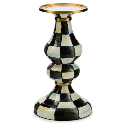 MacKenzie-Childs Sky Check Pillar Candlestick