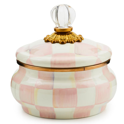 MacKenzie-Childs Enamel Squashed Pot, Royal Check