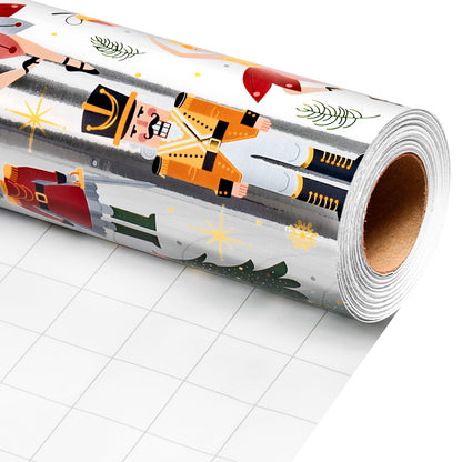 Blue Nutcracker Christmas Wrapping Paper, 32.8 Ft