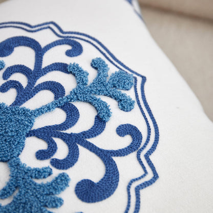 Chinoiserie Floral Chenille Pillow Cover