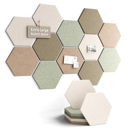 Blue Hexagon Felt Pin Board Tiles, 12 Pack