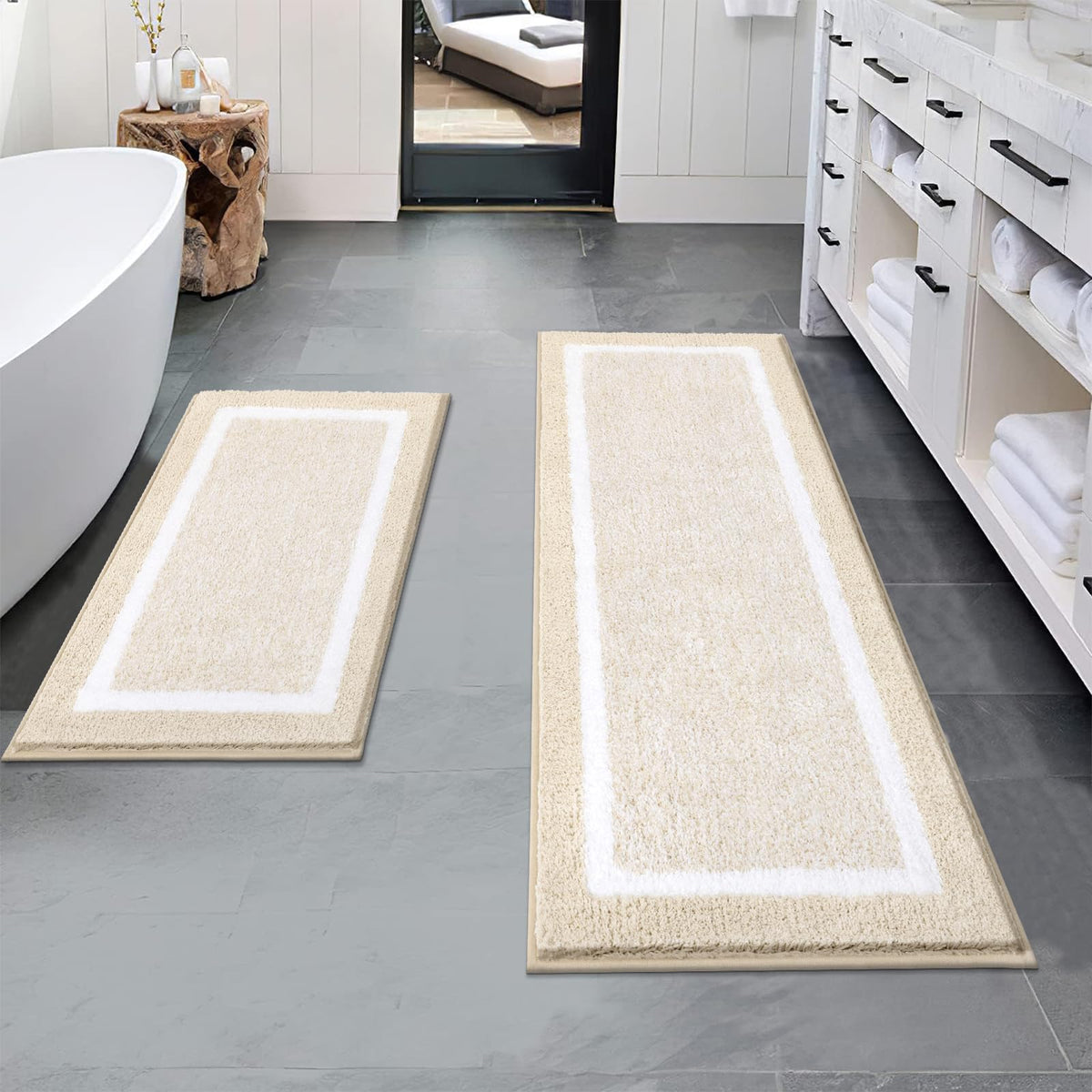 Shaggy Microfiber Bath Rug Set, 3 Piece