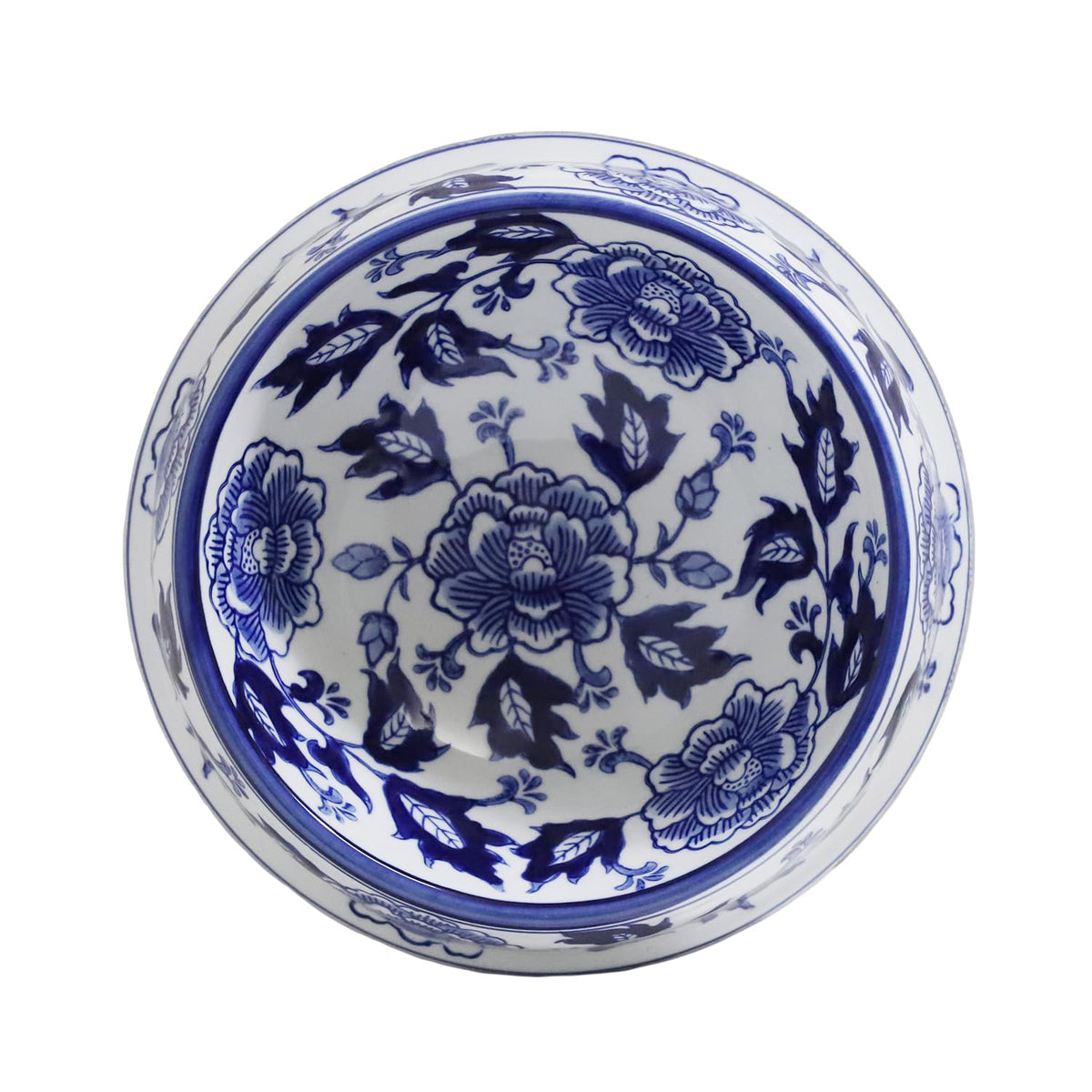 Hand-Painted Blue and White Ceramic Pet Bowl