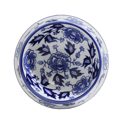 Hand-Painted Blue and White Ceramic Pet Bowl