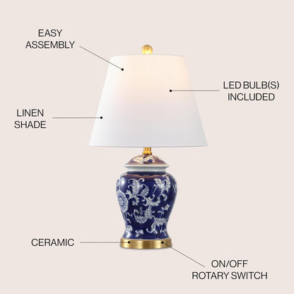 Jonathan Y Penelope Ginger Jar LED Table Lamp, 22 Inch