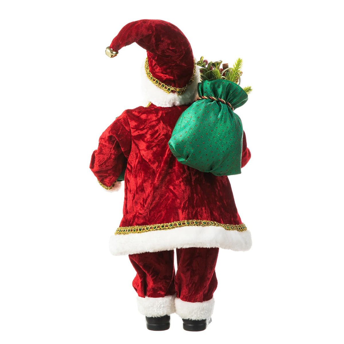 Blue Velvet Santa Figurine, 18 Inch